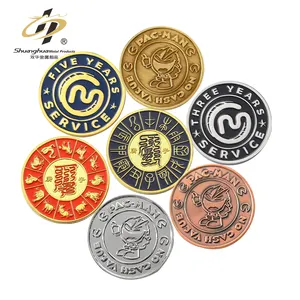 工厂制造商制造廉价定制无硬币设计金属硬币冲压雕刻游戏代币出售