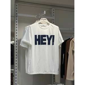 T-shirt blanc pour femme Fiori, 100% coton jersey, manches régulières, respirant, imprimé en sérigraphie, design Hey - Product Image 1