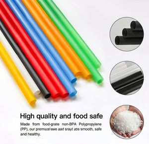 Pajita de PP Negra de 9 Pulgadas Libre de BPA, Envuelta Individualmente. Ideal para Cafeterías, Bares, Fiestas y Eventos en Casa - Product Image 2