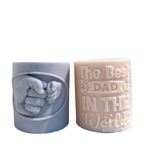 Moule à bougie colonne DAD, moule cylindrique lettre <span class=keywords><strong>MAM</strong></span>, moule en silicone écologique Sanzon, cadeau fête des pères, décoration maison - Product Image 1
