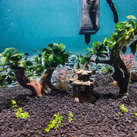 Substrat d'aquarium noir écologique 3-6 mm, couche de fond complète pour une croissance saine des plantes, aménagement et décoration