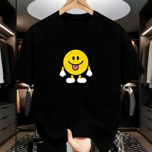 T-shirt décontracté pour homme avec motif <span class=keywords><strong>Smiley</strong></span> à langue sortie, dessin animé mignon, en coton surdimensionné à manches courtes, style streetwear - Product Image 5