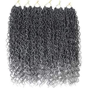 8 Paquetes <span class=keywords><strong>de</strong></span> Cabello <span class=keywords><strong>de</strong></span> Ganchillo Goddess Dreadlocs, Trama Única, Negro, para Mujer, con Puntas Largas y Rizadas (22 Pulgadas T30) #   Paquete <span class=keywords><strong>de</strong></span> 8 - Product Image 2