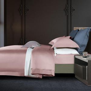 OEM/ODM personalizable Rosa 100% algodón <span class=keywords><strong>color</strong></span> liso edredón funda nórdica lujo tamaño king juego de cama 140S algodón egipcio - Product Image 4
