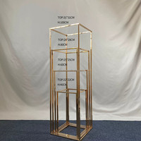 Colonne florale décorative moderne de luxe en métal doré pour mariage, compatible avec les fleurs artificielles, pour cérémonie, allée, centre de table et fête