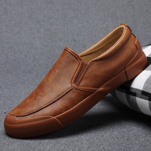 Chaussures plates classiques à enfiler en cuir PU, mocassins décontractés pour hommes, tendance et confortables - Product Image 3