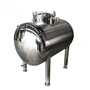 Sanitary Stainless Steel Oil Water Milk Juice Beverage Storage Equipment Horizontal Liquid Storage Tank With Manhole