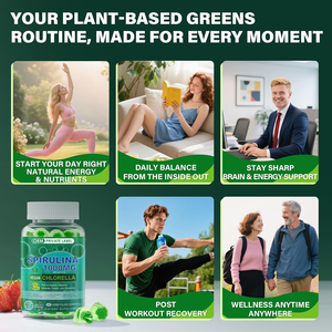 Gommes bio à la spiruline et à la chlorelle avec vitamines biotine et probiotiques pour le soutien immunitaire et la détoxification - Product Image 5