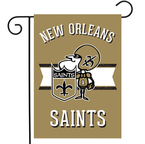 <span class=keywords><strong>Drapeau</strong></span> de jardin rétro des Saints de la Nouvelle-Orléans avec logo, 12"x18", personnalisé, football, baseball, basketball, toutes équipes, pour pelouse, cour, vente en gros - Product Image 1
