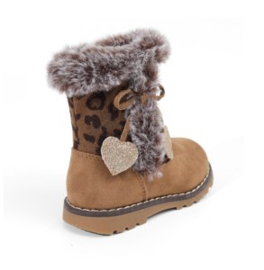 Stivali Invernali per Bambine <span class=keywords><strong>con</strong></span> Stampa Leopardata, Caldi in Camoscio <span class=keywords><strong>con</strong></span> Finiture in Pelliccia e Fodera in Cotone - Product Image 3