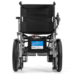 Silla de ruedas de viaje portátil plegable de acero ultraligero barata de alta calidad, silla de ruedas eléctrica todoterreno para discapacitados - Product Image 6