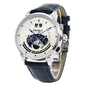 Montres multifonctionnelles pour hommes, livraison directe, mouvement à quartz japonais, bracelets en cuir véritable, résistantes à l'eau 30m, luxe et mode - Product Image 2