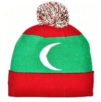 Nouvelle arrivée, bonnet en tricot avec drapeau du Malawi, bonnet pour femmes et hommes, bonnet à pompon, bonnet d'hiver chaud, doux, extensible, pas cher, vente en gros personnalisée