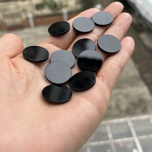 Ágata Negra, Disco Redondo, Doble Cara Plana, Gema Suelta, Forma de Moneda, Piedra de Ágata - Product Image 3