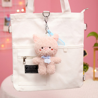 Individueller Tier-Schlüsselanhänger Kawaii Cartoon Bär Hase Hund Plüsch-Schlüsselanhänger 16CM PP Baumwolle Weich Niedlich Personalisiertes Geschenk Stofftier-Spielzeug