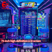 Machine de tir interactive d'arcade pour 2 joueurs, simulateur de tir au laser, écran 75 pouces, machine de jeu de tir à rédemption de prix