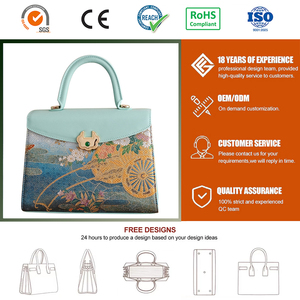 Sacs à main pour femmes en cuir véritable, design unique, brodés à la main, style brocart de luxe, 2026 - Product Image 4