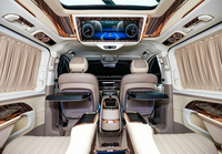 Kit intérieur de luxe pour yacht en bois Mercedes Vito V-Class W447, tableau de bord à double écran, sièges VIP, table, toit étoilé, OEM d'usine