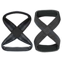 Correas de agarre para levantamiento de pesas en forma de 8, unisex, ligeras, ajustables, antideslizantes, de neopreno y látex, para fitness