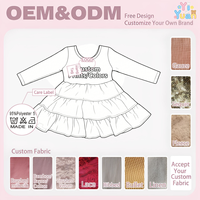 Robe de princesse à manches longues et volants pour bébés et tout-petits, motif Minca à pois, en tulle, pour filles, imprimé léopard rose, motifs personnalisés, tutu à étages