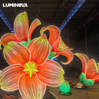 Lanternes en papier de soie à fleurs géantes faites à la main 2025 pour décor festif Nouvel An chinois Diwali Ramadan