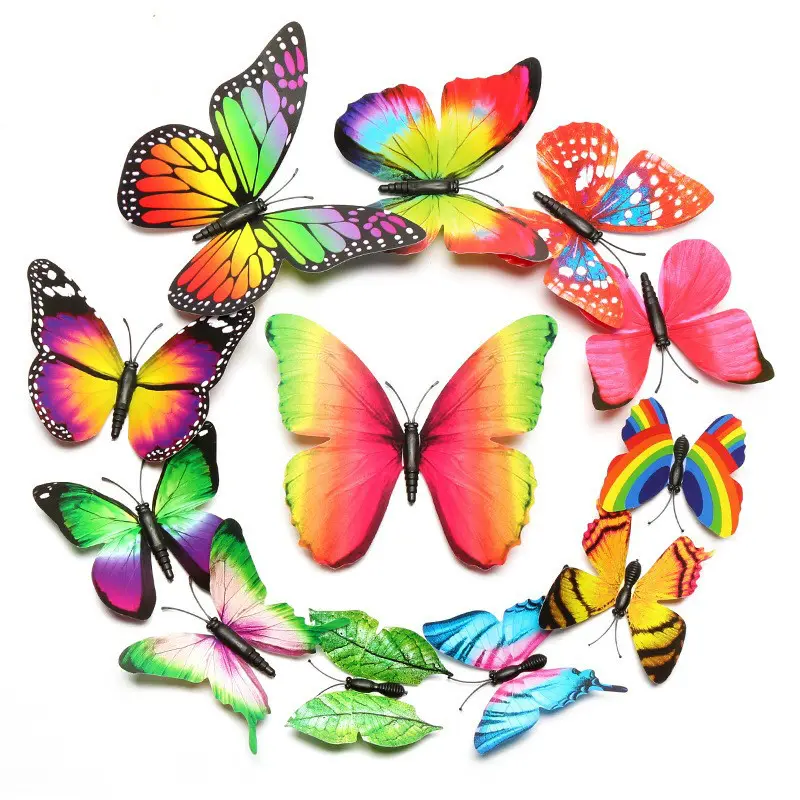 12Pcs Butterfly Art Wall Stickers Home Decor DIY for Wedding Party Butterflies Fridge Sticker Beautiful Sticker