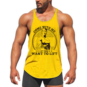 Débardeur de <span class=keywords><strong>musculation</strong></span> classique pour homme, bretelles fines, débardeur musculaire, col halter, pur coton, imprimé, grande taille, entraînement, vente en gros - Product Image 4