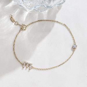 Bracelet en or 14 carats MSR-673 avec diamant de laboratoire taille ronde lettre M, idéal pour le quotidien - Product Image 4