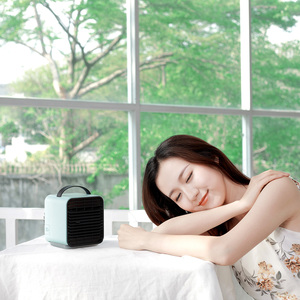 Ventilateur de refroidissement d'air miniature de bureau <span class=keywords><strong>rechargeable</strong></span> <span class=keywords><strong>à</strong></span> piles avec lumière LED <span class=keywords><strong>à</strong></span> 3 vitesses, <span class=keywords><strong>climatiseur</strong></span> portable, vente chaude - Product Image 2