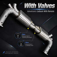 Tuyau d'échappement droit pour Porsche 911 997.1 Turbo 3.6t en acier inoxydable, système Valvetronic Catback avec télécommande