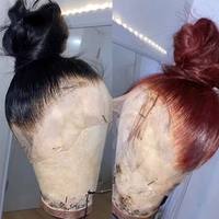 Perruque 360 Full Lace en Cheveux Humains, Dentelle HD Transparente, Sans Colle, Pré-Pluckée, Cheveux de Bébé, Ligne de Cheveux Naturelle pour Femmes Noires