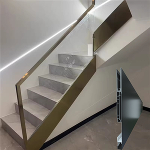 Perfil de Aluminio para Escaleras con Ranura Lateral de Diseño Sin Costuras, Elegante y Sencillo, Adecuado para Escaleras de Vidrio - Product Image 1