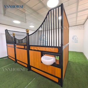 Panel kios kuda Modular portabel galvanis Prefab kuda elegan depan stabil dengan pengisian bambu Harga terbaik gudang kuda - Product Image 2