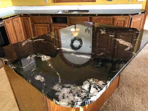 หินแกรนิตอมาเดอุสสีดำไทเทเนียมธรรมชาติสุดหรู แผ่นหินขัดเงาสำหรับเคาน์เตอร์ - Product Image 6