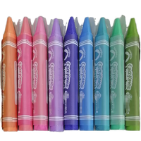Ensemble de crayons à la cire d'abeille Sunny Jumbo Triangle, couleurs pastel, 12 couleurs, non effaçables, faciles à utiliser pour le dessin et la peinture