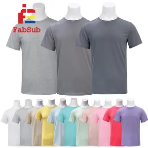 Prezzo di fabbrica per bambini adulti cotone sentire 100 poliestere t-shirt 300 colori pastello semplici camicie bianche per la stampa a sublimazione