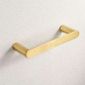 Maxery <span class=keywords><strong>Leslie</strong></span> Porte-serviettes court en laiton satiné <span class=keywords><strong>de</strong></span> style moderne <span class=keywords><strong>de</strong></span> haute qualité pour la maison, l'hôtel et la salle <span class=keywords><strong>de</strong></span> bain. - Product Image 3