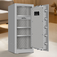 CEQSAFE Coffre-fort intelligent WiFi TUYA APP antivol en acier pour bureau et domicile avec bouton d'alarme, empreinte digitale, ignifuge et mot de passe simple