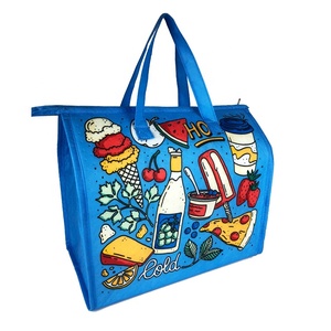 Tas Supermarket Lucu dengan Ritsleting Tas Pendingin Makan Siang Beku Grosir Dapat Digunakan Kembali Tas Pendingin Terisolasi Lembut - Product Image 2