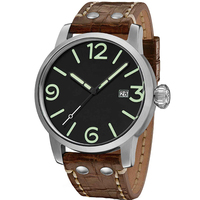 Nouvelle Arrivée Populaire Personnalisable avec Votre Logo Montre de Luxe Unisexe à Quartz Miyota Boîtier en Acier Inoxydable Bracelet en Cuir Verre