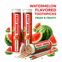 Cure-dents aromatisés en bois, Zahnstocher Mit Geschmack, bâtonnets pour arrêter de fumer, cure-dents aux fruits, cure-dents aromatisés à la pastèque