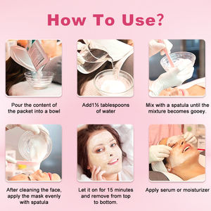 Soin de la peau biologique Party Home Spa Peel off Curcuma Miel Thé vert Avoine Masque rafraîchissant Poudre Acide Hyaluronique Masque de gelée - Product Image 5