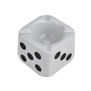 Atacado Mesa Fumo Cinzeiros De Vidro Forma Bonito Porcelana Cool Creative Dice Cinzeiros Cerâmicos