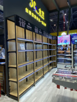 Présentoirs en bois et métal pour supermarchés, rayonnages et gondoles en bois pour supermarchés, articles pour Dollar Stores