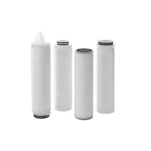 Liquid Filtration 0.1 0.22 0.45 Micron Membrane Filter Element 5 10 20 30 40 Inch Pleated Filter Cartridge
