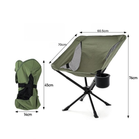 Chaise de camping moderne et portable pivotante à 360 degrés avec porte-gobelet en silicone, chaise de plage pliable en aluminium durable et légère