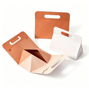 Colorful Paperboard Self Erecting <b>Boxes</b> With Handle Rectangle Gift Craft Storage Containers with magnetic closure - Product Image 2