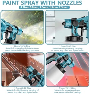 Pulverizador de pintura inalámbrico, pulverizadores de pintura para vallas, contenedor de 1000ml, <span class=keywords><strong>pistola</strong></span> pulverizadora de pintura para <span class=keywords><strong>paredes</strong></span> <span class=keywords><strong>y</strong></span> <span class=keywords><strong>techos</strong></span> del hogar, cobertizos de jardín, muebles - Product Image 6