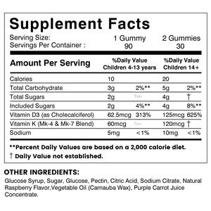 Suministro Transfronterizo de Vitaminas <span class=keywords><strong>K2</strong></span> D3 en Gomitas Sin Lactosa, Suplemento Dietético Infantil en Gomitas - Product Image 2