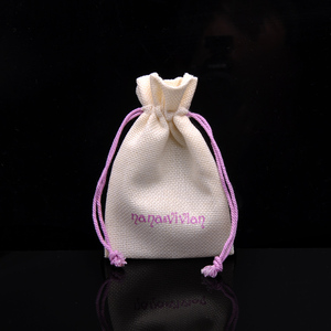 Custom <b>White</b> Burlap Sack Linen Jute Yarn Jewelry Gift Drawstring Envelope Pouches for Luxury Stone Jewellery <b>Small</b> Packaging <b>Bag</b> - Product Image 5